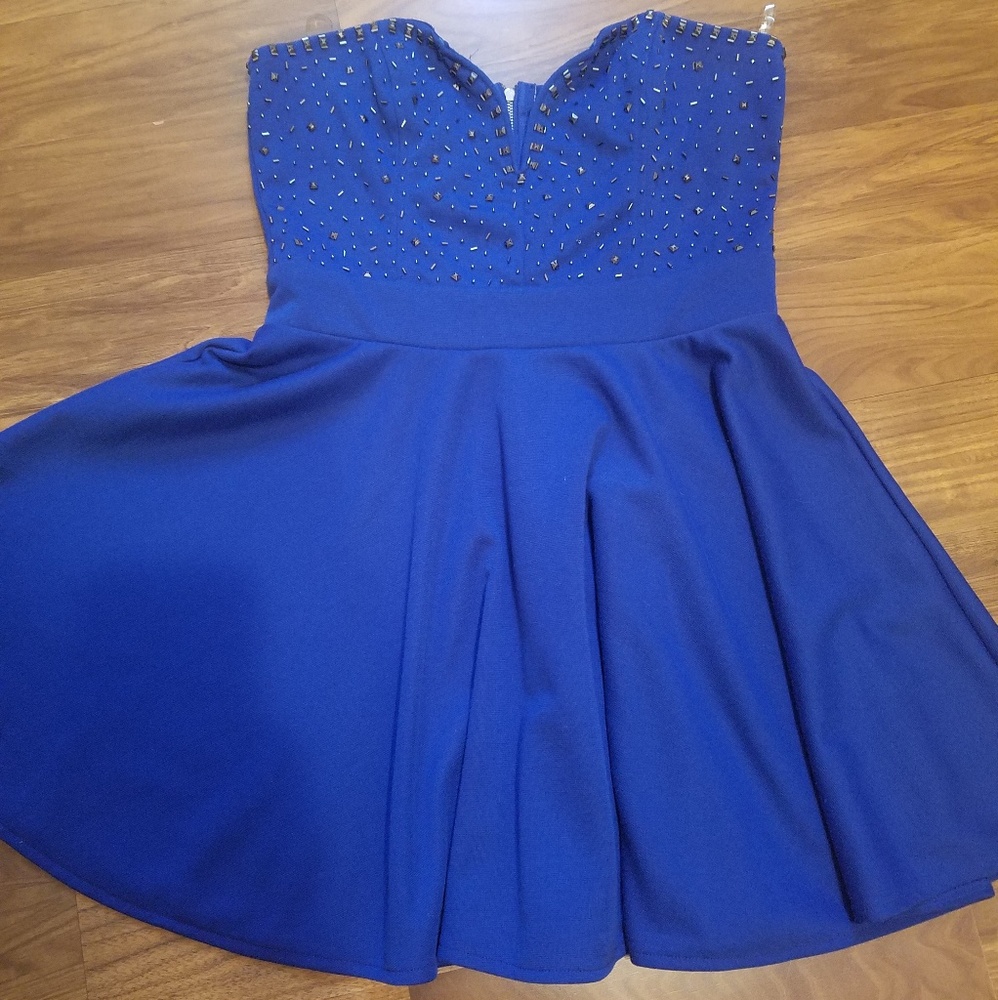 Blue dress with sequence